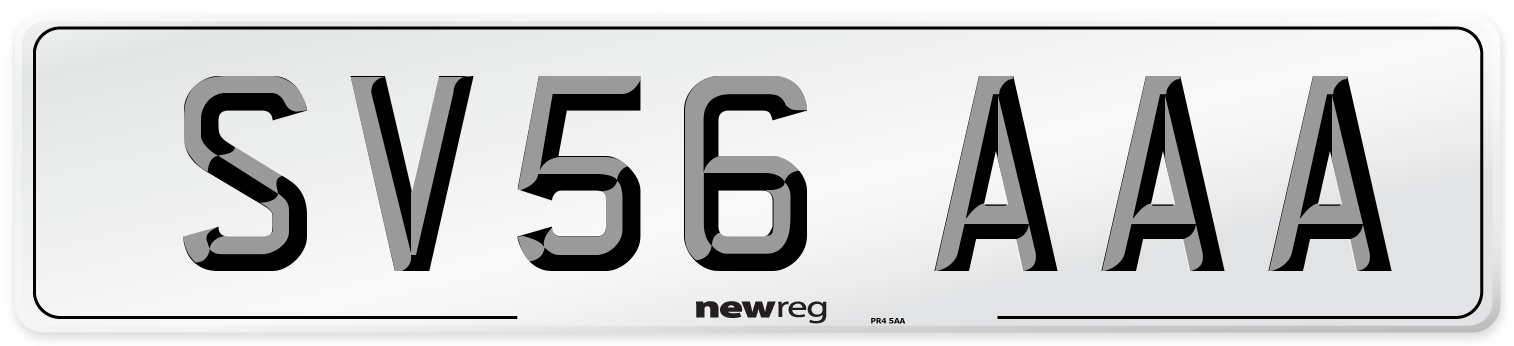 SV56 AAA Number Plate from New Reg